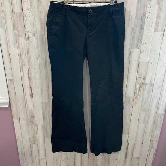 Gap Y2K 2005 Vintage Black Low Rise Flare Subtle Stripe Pants Womens Size 6 - Picture 1 of 10